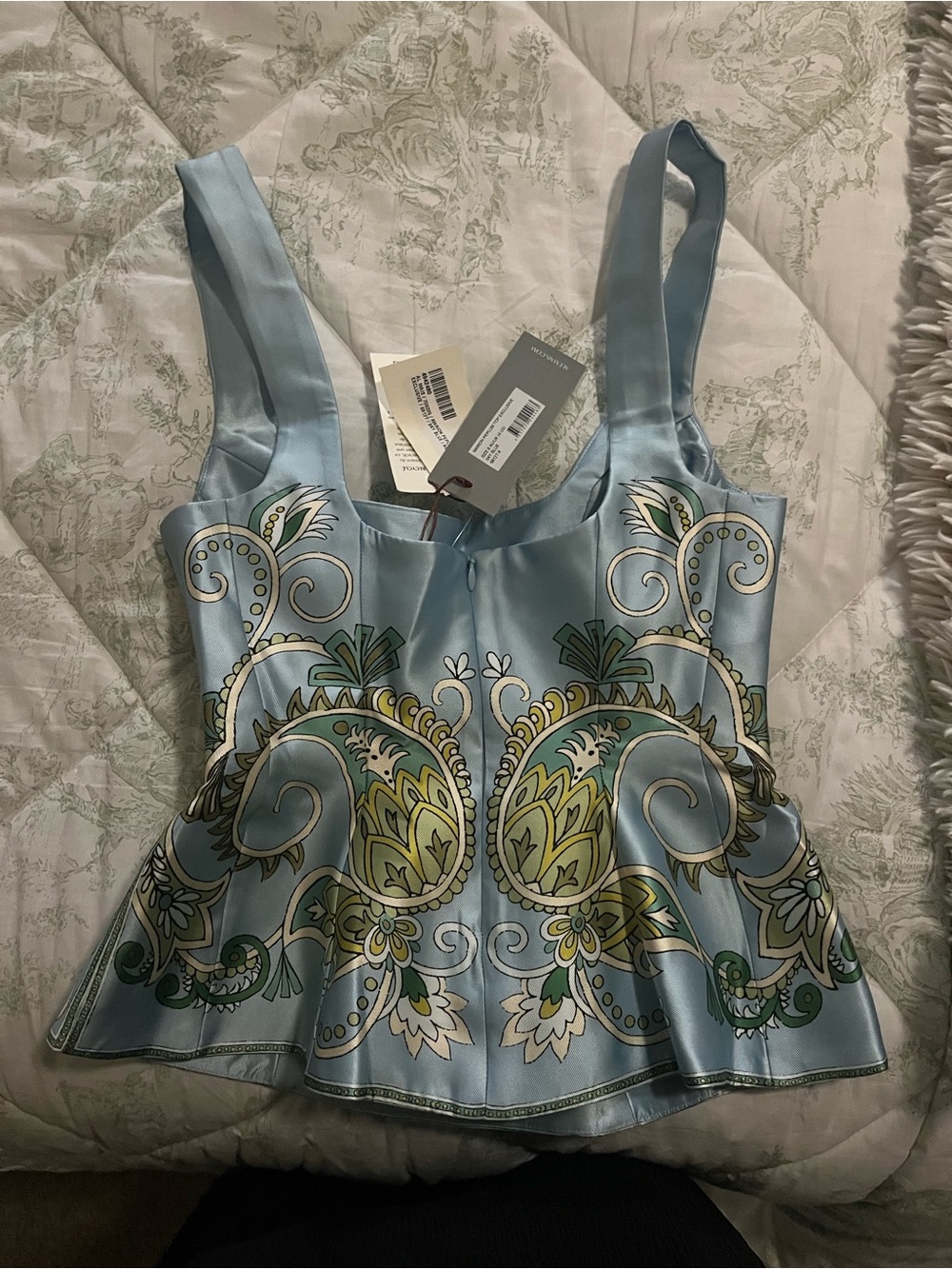 NWT Alemais Marion Printed Twill Peplum Top - Moda Operandi Exclusive - Picture 6 of 6